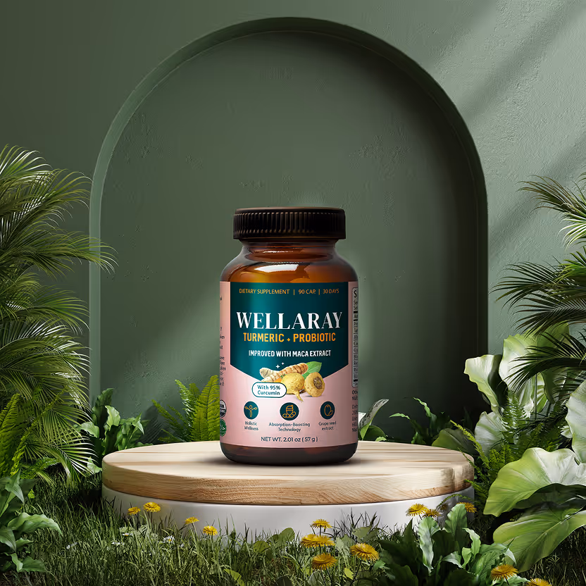 Wellaray Turmeric + Probiotic Blend bottle